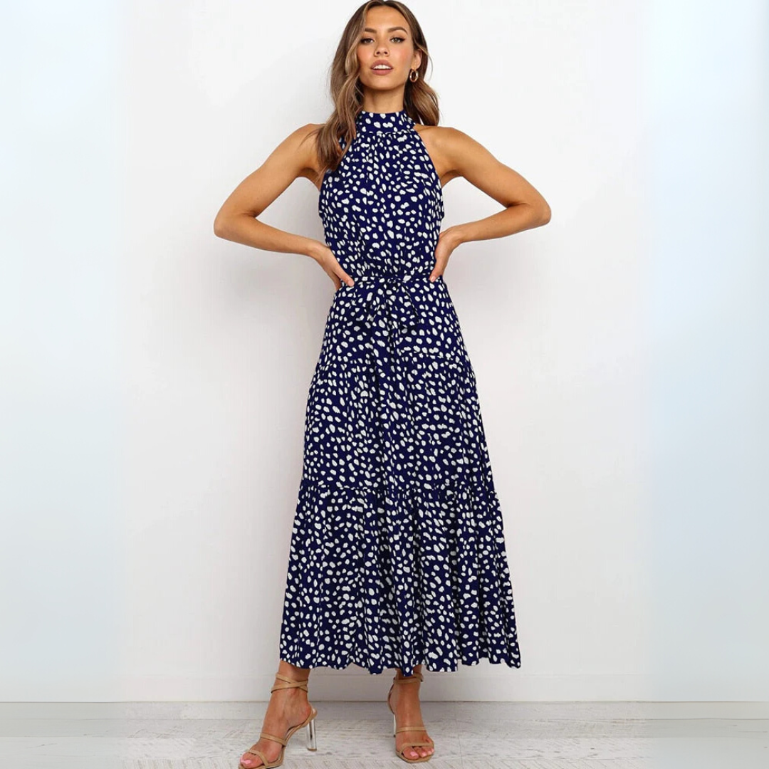 Polka Dot Fit-and-Flare Midi-jurk