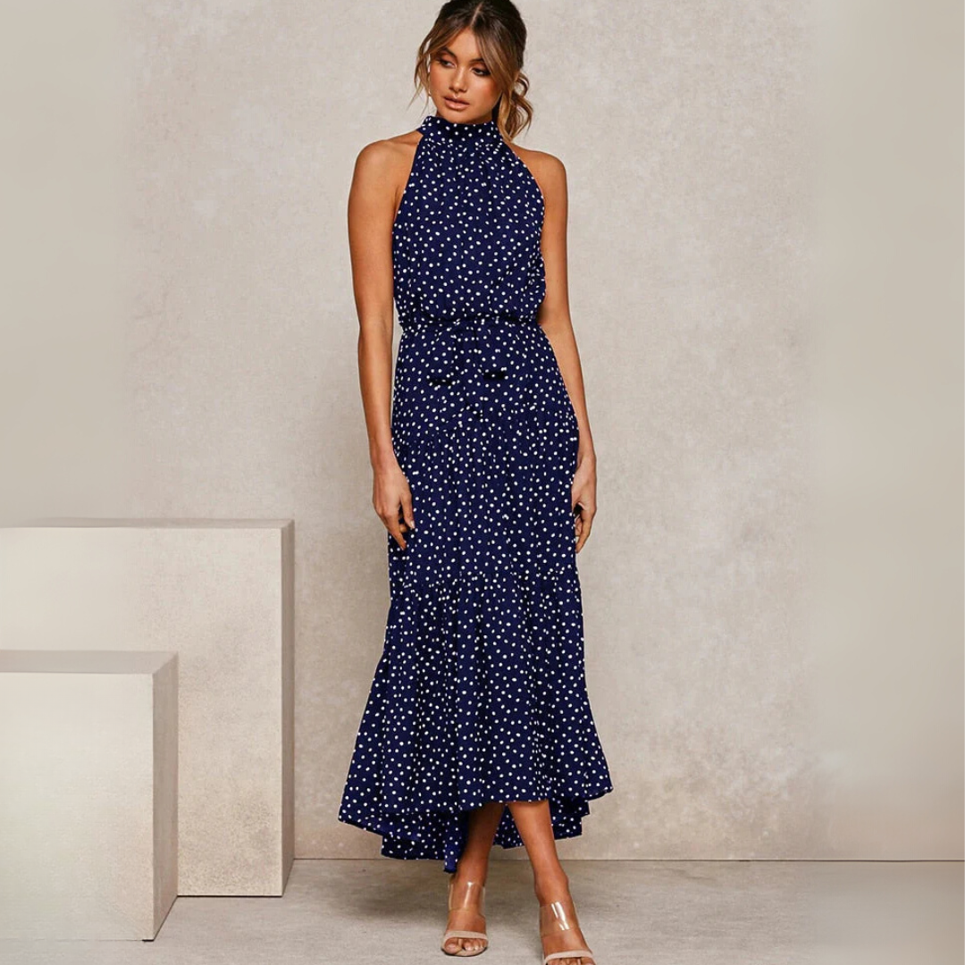 Polka Dot Fit-and-Flare Midi-jurk