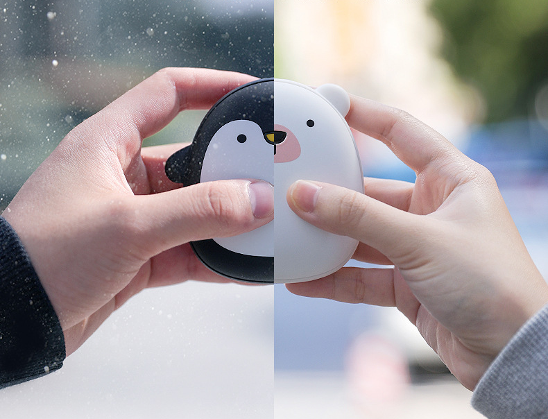 Schattige handwarmer pinguïn of ijsbeer, oplaadbaar via USB