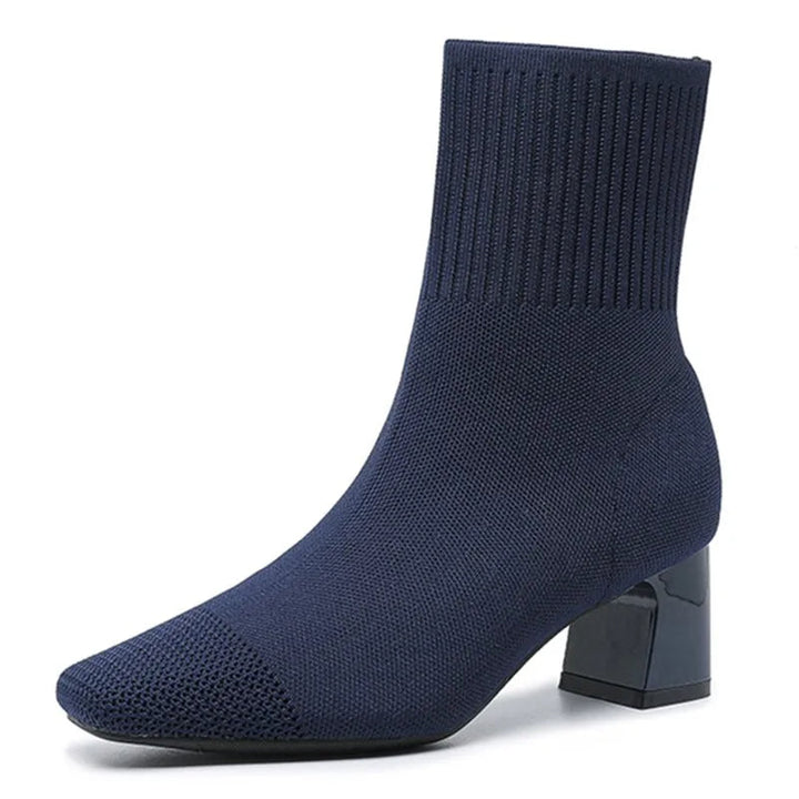 Modieuze gebreide soklaarzen met hak voor Dames