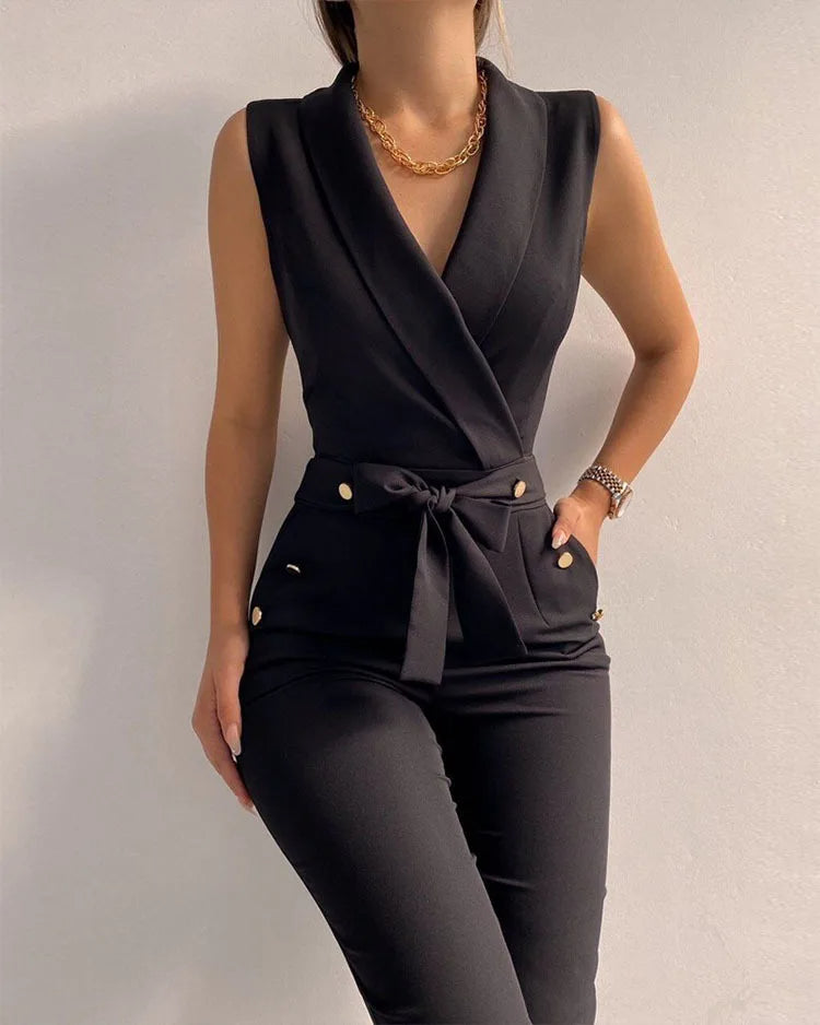 Mouwloze Jumpsuit met V-hals Dames