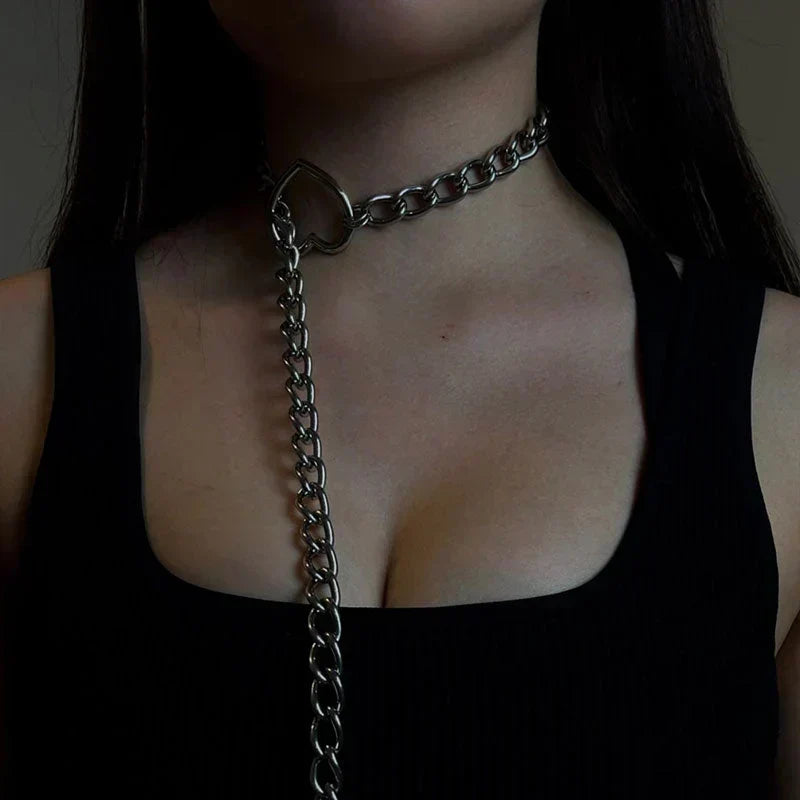 Gothic-Punk Hartvormige Ketting