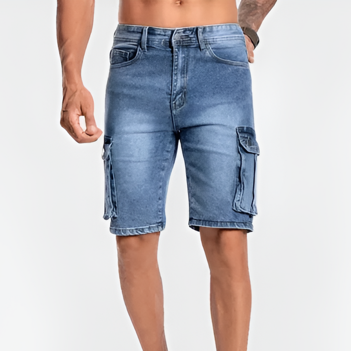 Denim cargoshorts voor heren