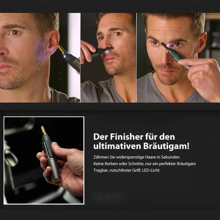 Professionele Ultradunne Precisietrimmer | Roestvrijstalen Titanium Mesjes | Geïntegreerd LED-licht | Micro-oscillatietechnologie | Voor Neus, Oren en Contouren