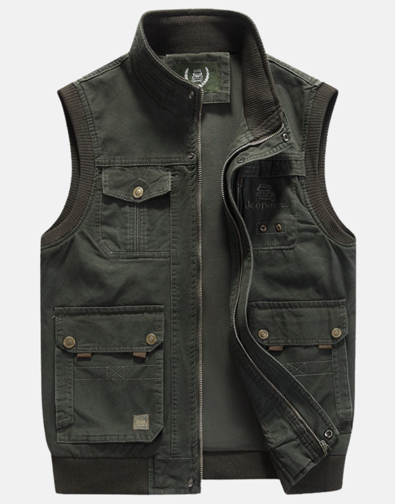 Heren multi-pocket utility vest