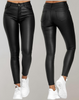 Elegante High-Waist Leren Broek Dames
