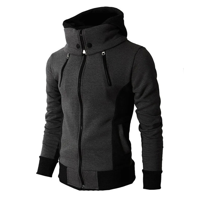Slim-fit Fleece sportjack met Rits en Capuchon Heren