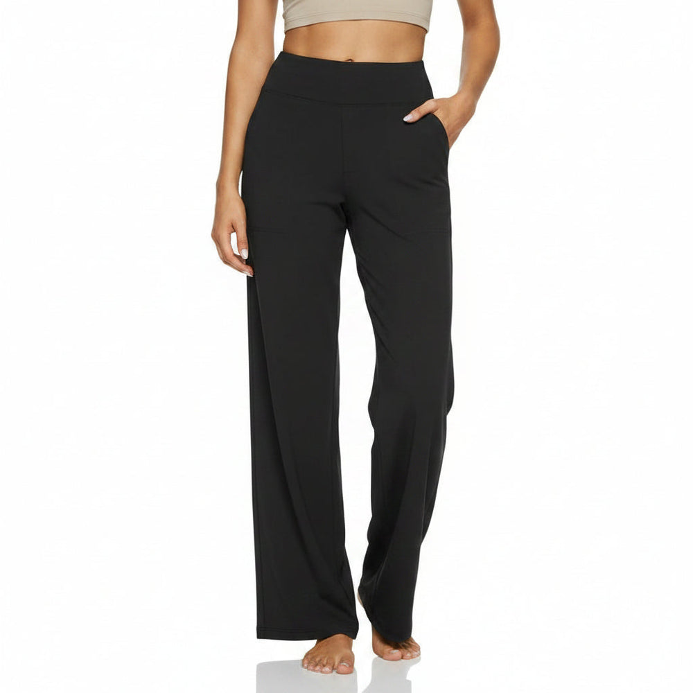 Pocket Knitted Straight High Waist Trousers
