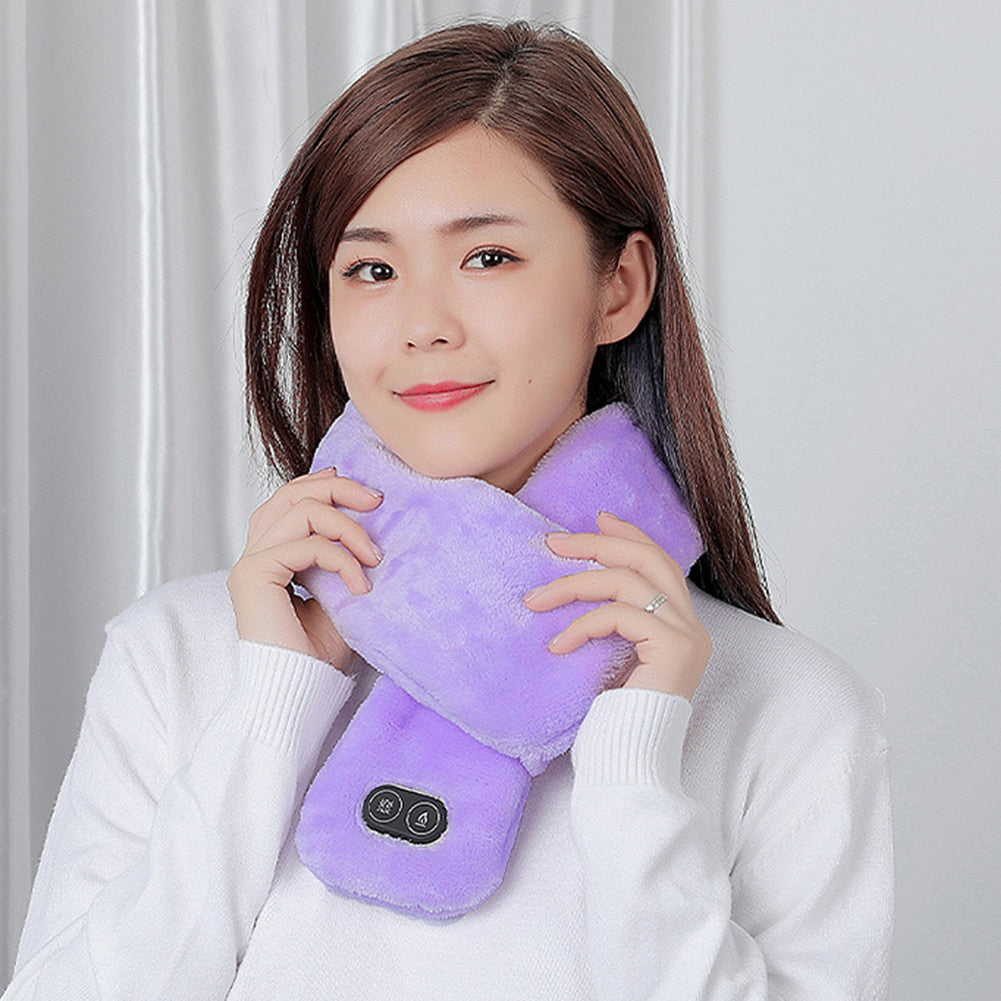 Verwarmde nekwarmer met trilmassage, 3 warmtestanden via USB