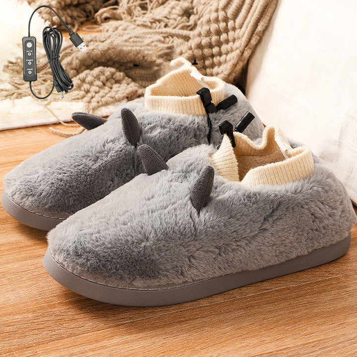 Verwarmde pantoffels met USB en superzacht velours, unisex