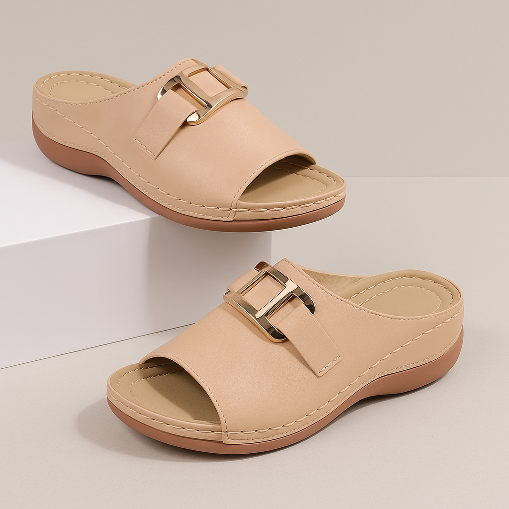 Zomerpantoffels met sleehak voor dames