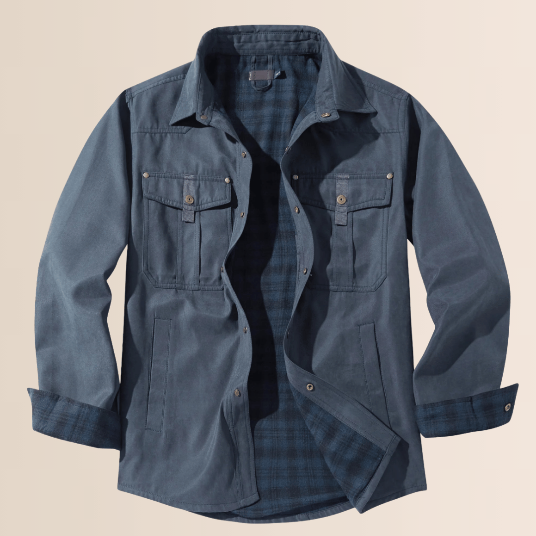 Vintage flanellen geruite herenjas