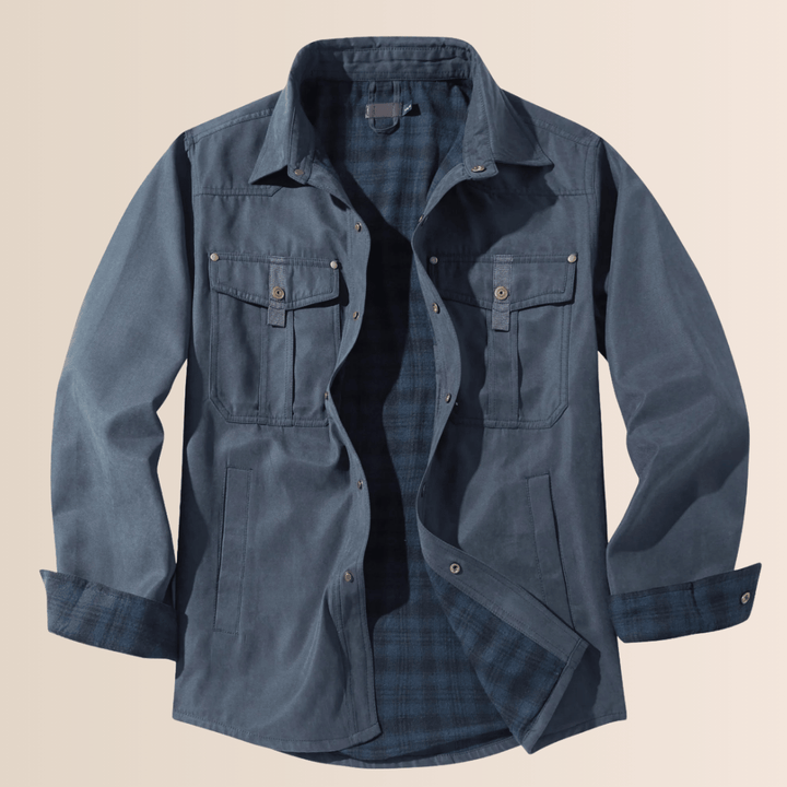 Vintage flanellen geruite herenjas