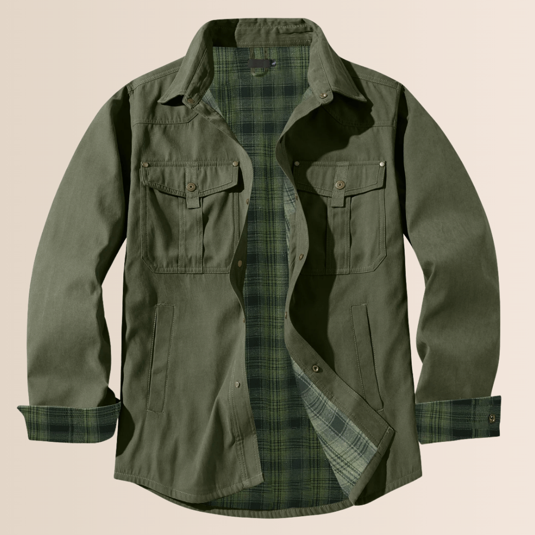 Vintage flanellen geruite herenjas