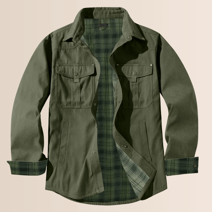 Vintage flanellen geruite herenjas