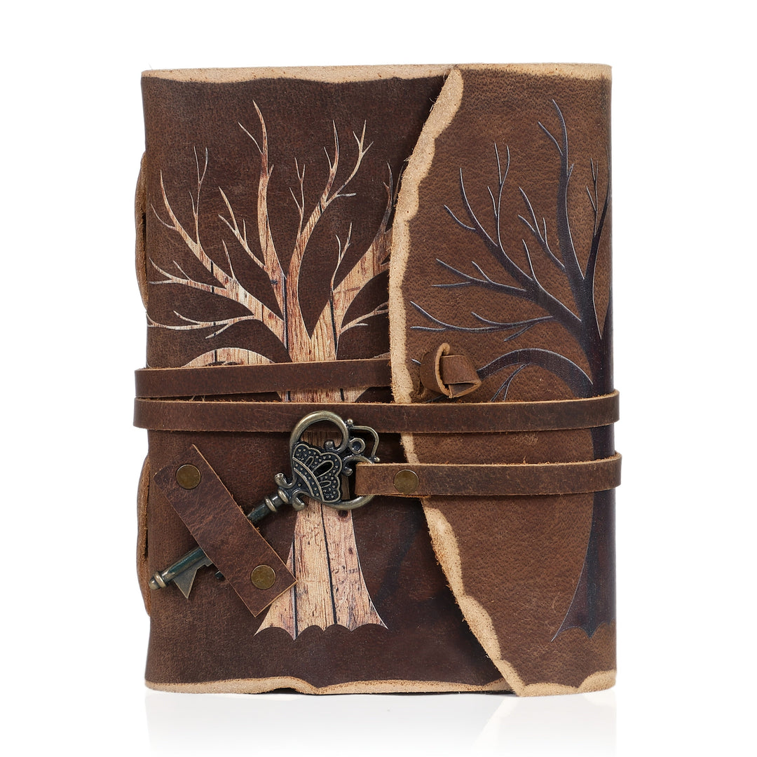 Vintage Handgemaakt Notitieboek met Leerlook en Slotsluiting – Voor Creatieve Geesten