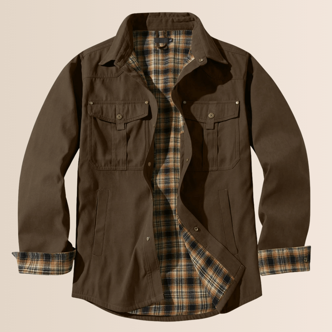 Vintage flanellen geruite herenjas