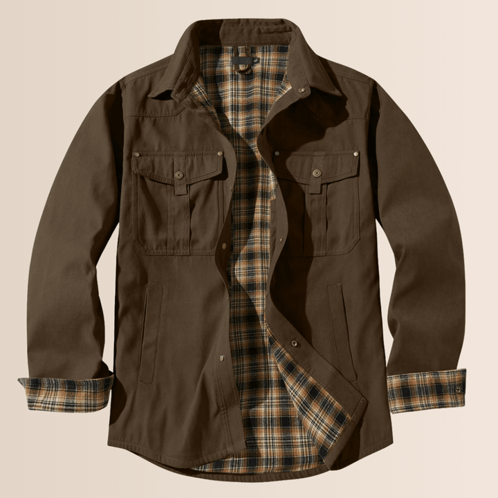 Vintage flanellen geruite herenjas