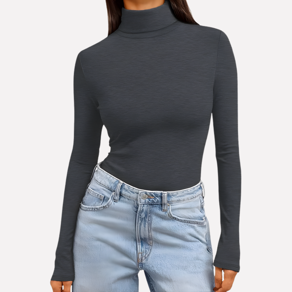 Vrouwen Turtleneck Lang Mouw Top