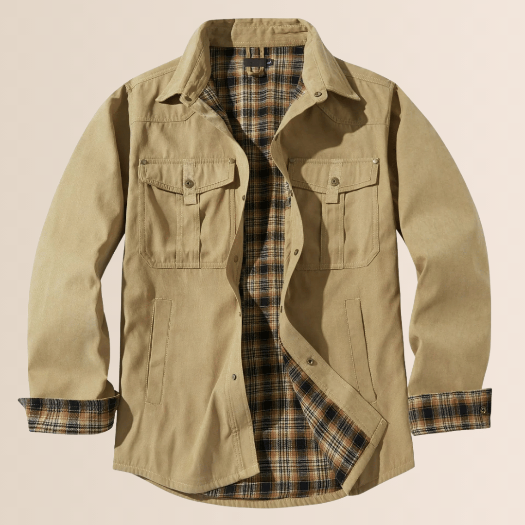 Vintage flanellen geruite herenjas