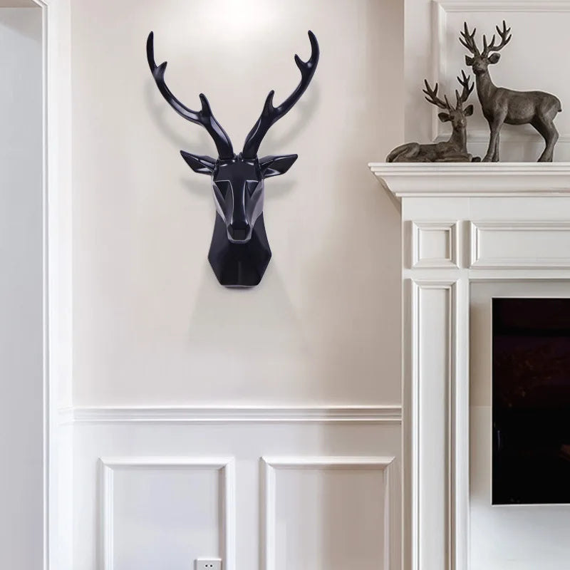3D Hertenkop Sculptuur voor een Majestueuze Sfeer – RegalDeer