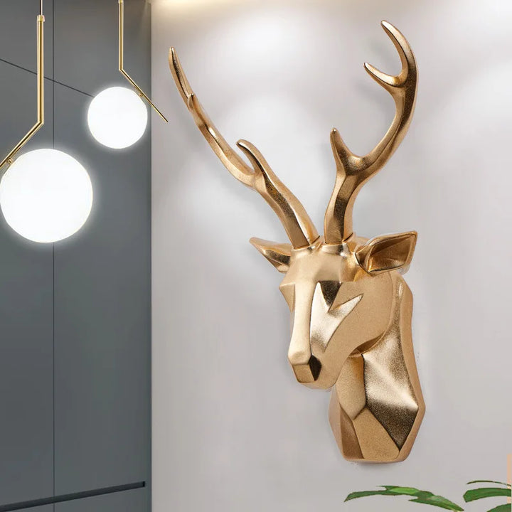 3D Hertenkop Sculptuur voor een Majestueuze Sfeer – RegalDeer