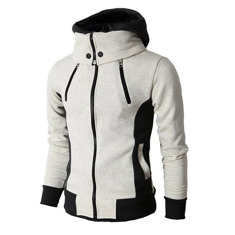 Slim-fit Fleece sportjack met Rits en Capuchon Heren