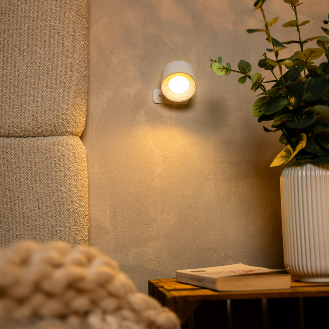Draadloze led-wandlamp met 360°-draaiing, touch-dimmer, 3 lichtkleuren en USB-C-accu