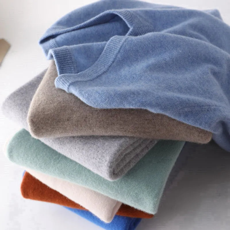 Heren V-hals Trui van Wol & Kasjmier