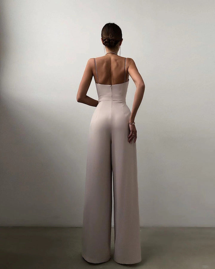 Elegante Jumpsuit met Spaghettibandjes en Wijde Pijpen