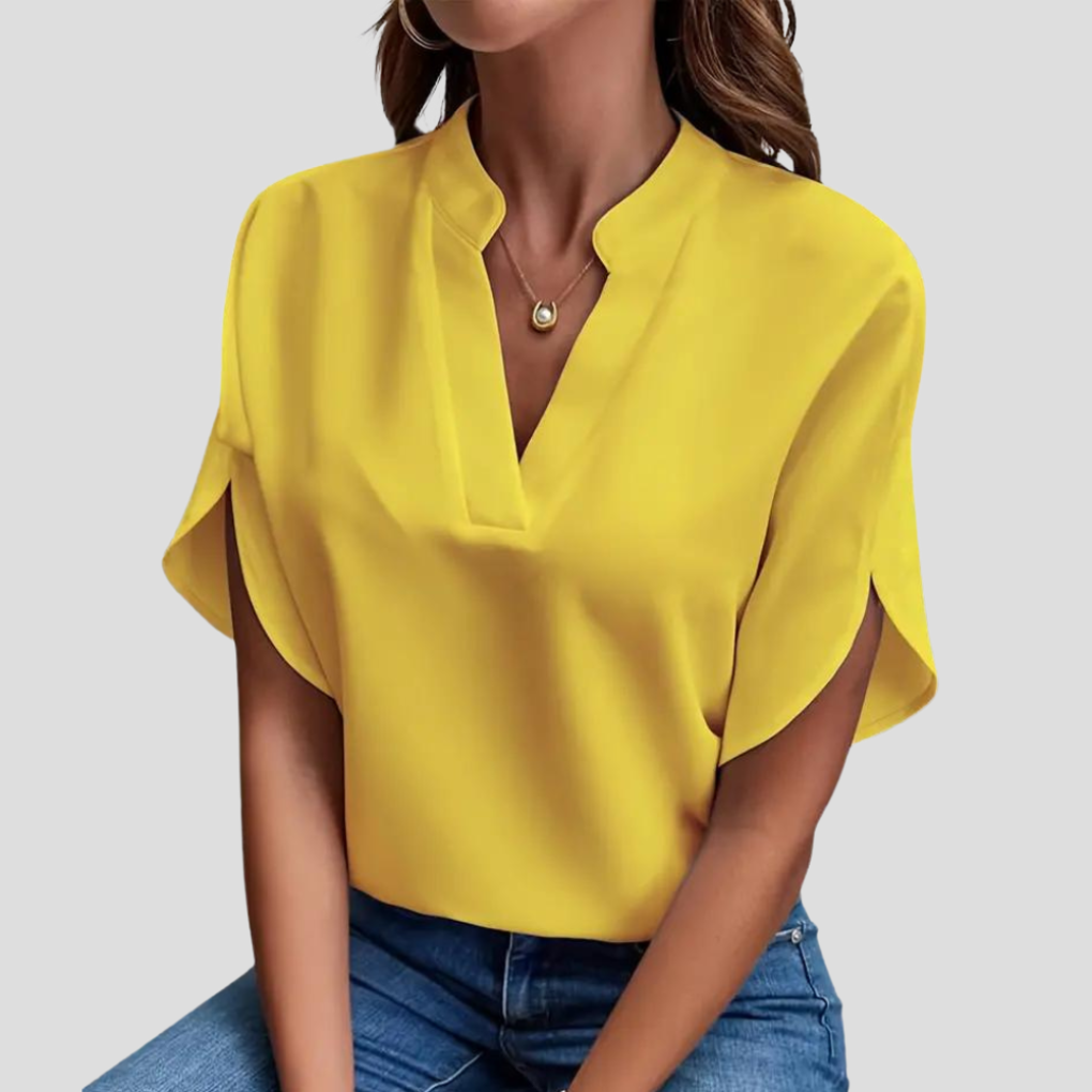 Blouse met korte mouwen van lichtgewicht, ademend materiaal