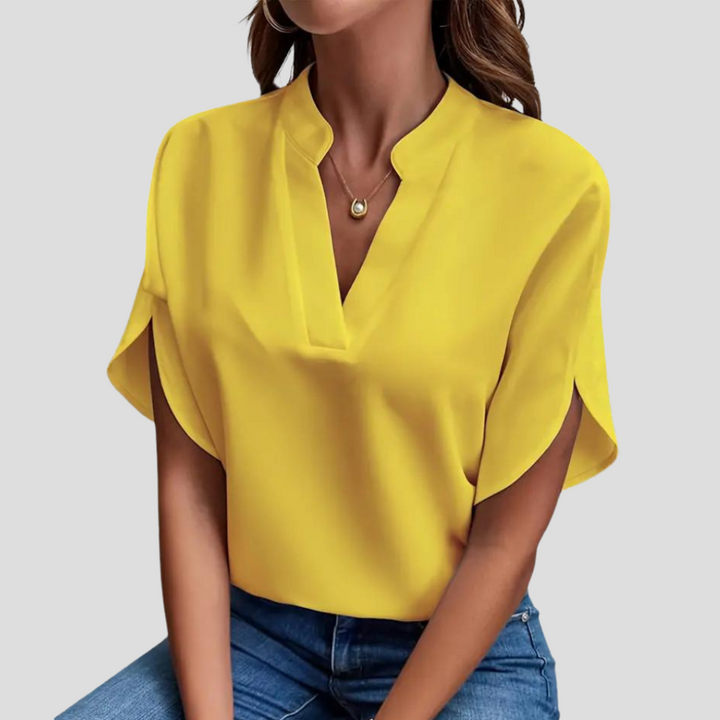 Blouse met korte mouwen van lichtgewicht, ademend materiaal