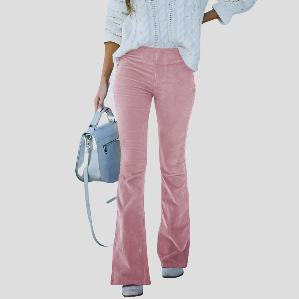 Vintage corduroy broek met hoge taille voor dames