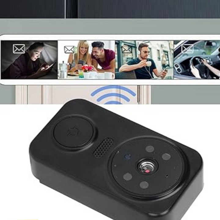 Slimme WiFi Deurbel met Camera & Alarm - Real-time Beveiliging en Videocommunicatie - Zwart