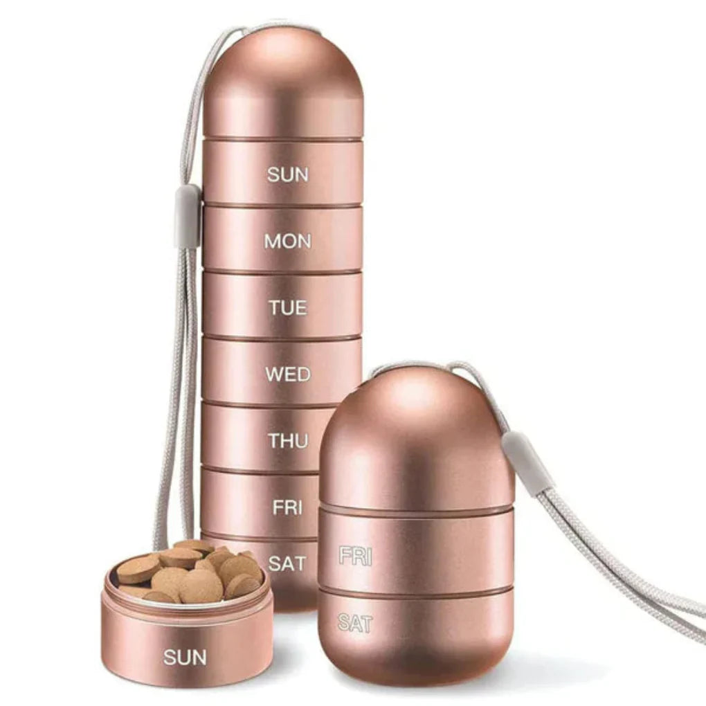 Aluminium 7-daagse draagbare pillendoos