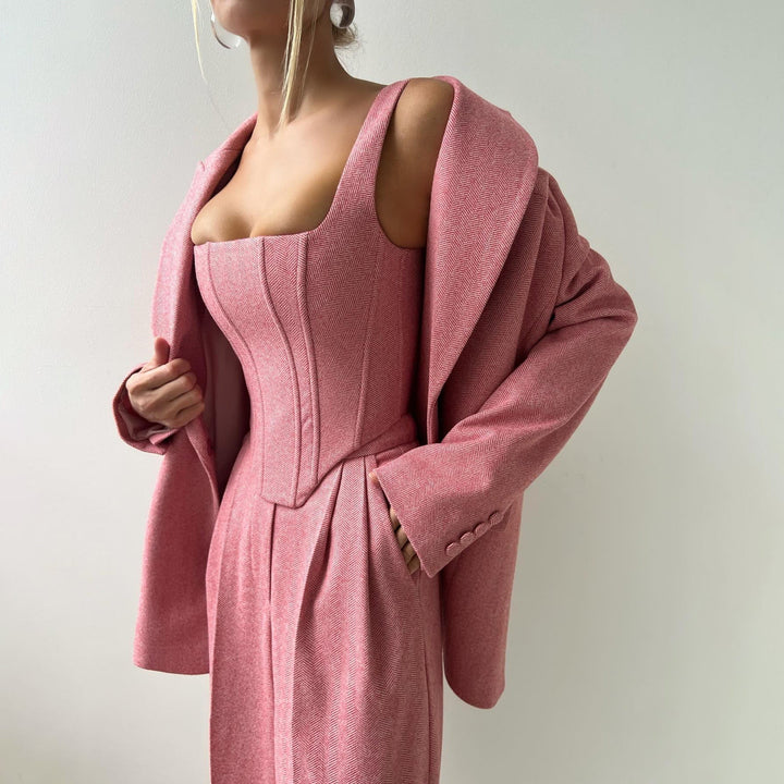 Elegante 3-Delige Dames Suitset met Blazer