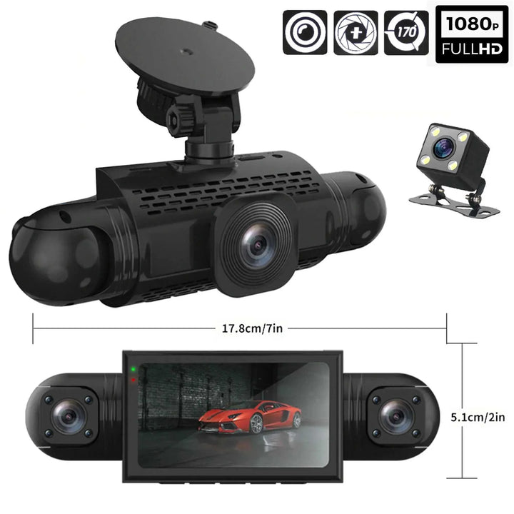 360° Autodashcam | DashGard Pro CX360 | Full HD Rijrecorder met Nachtzicht & Parkeermonitor