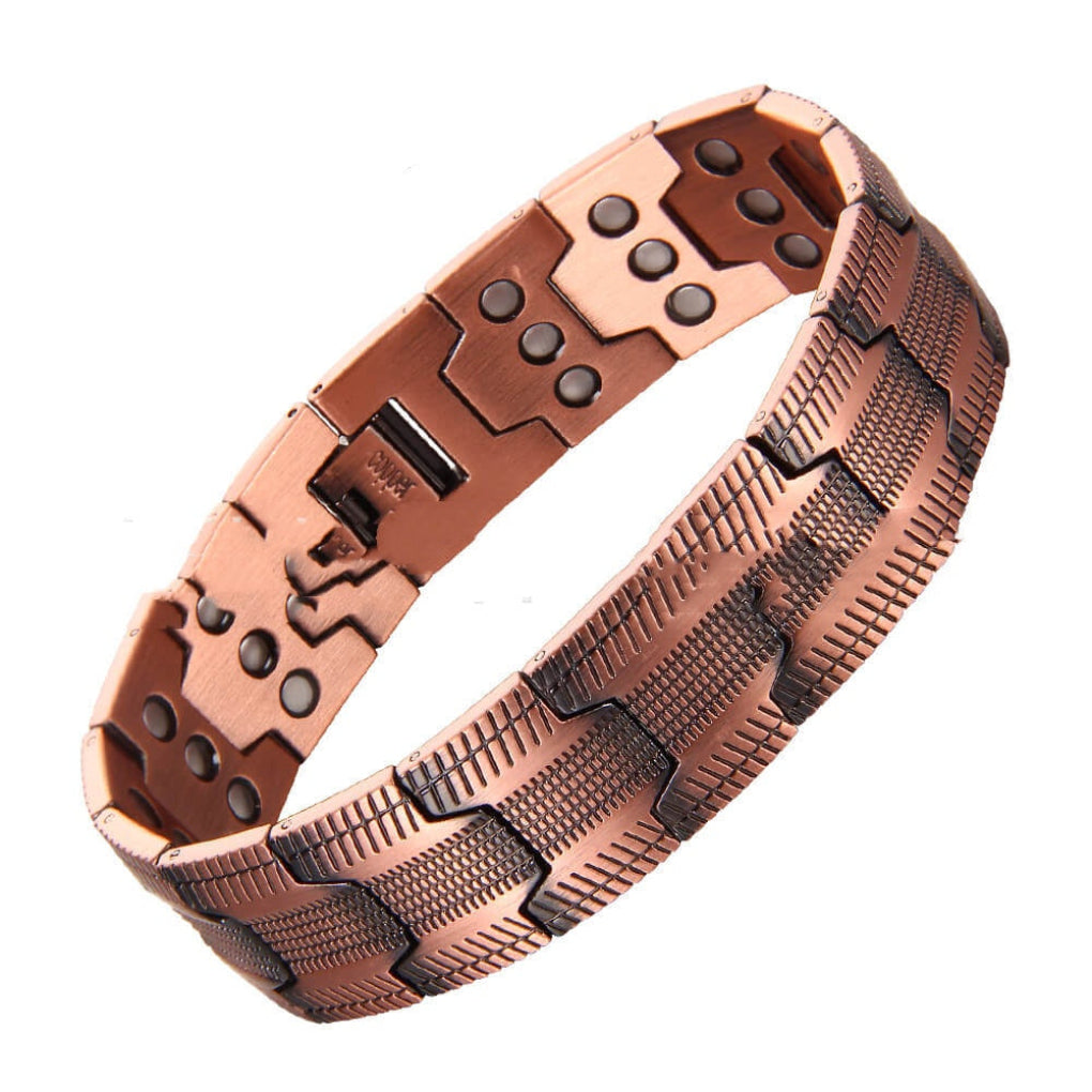 Sleek And Stylish Red Copper Bracelet For Men Wide Magnetic Red Copper Bangle