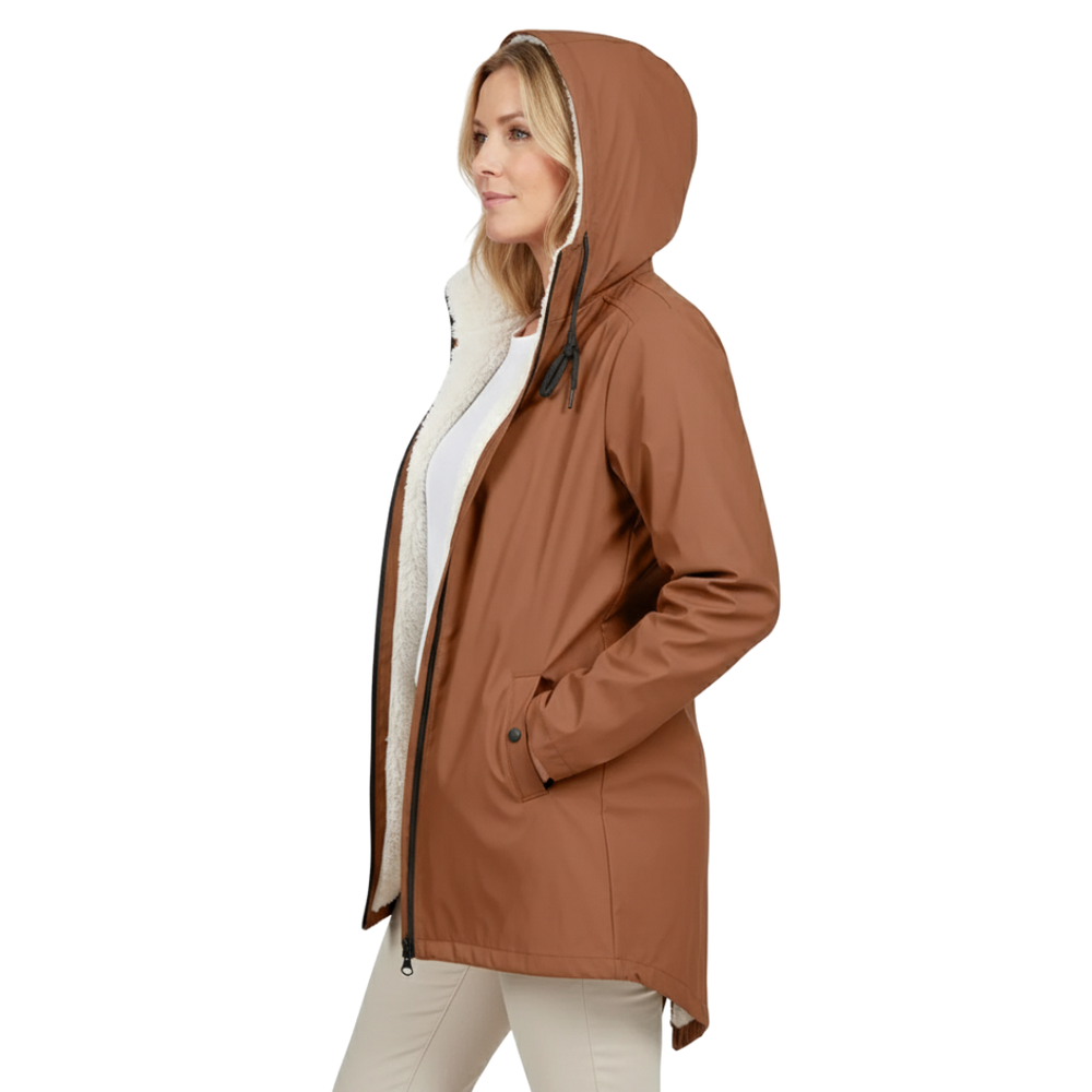 Waterdichte damesjas – fleece gevoerd – met capuchon