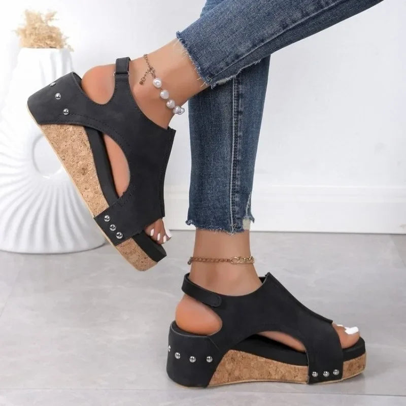 Zomerse wedge sandalen met open teen