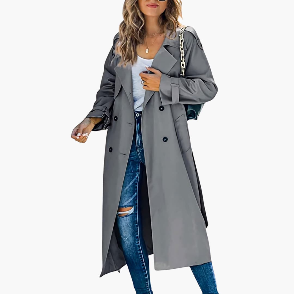 Dames Trenchcoat met Knopenlijst Aanbiedingsprijs