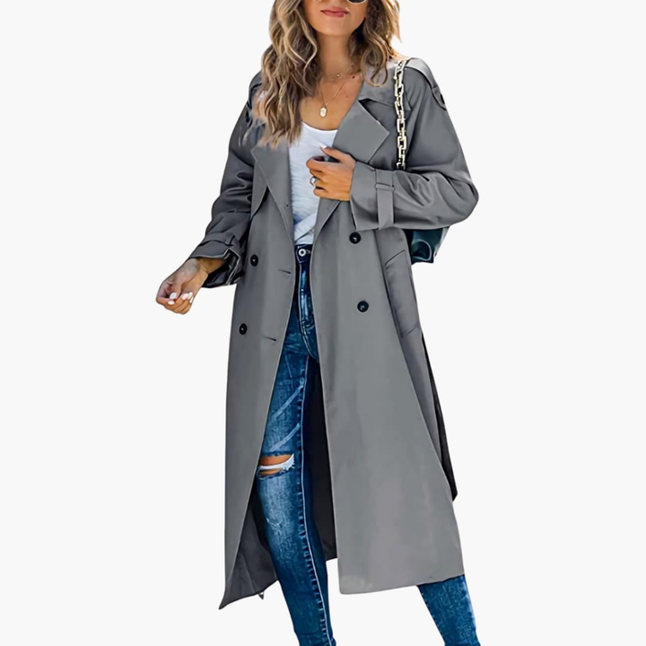 Dames Trenchcoat met Knopenlijst Aanbiedingsprijs