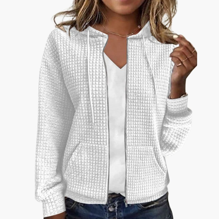 Dames Zip-Up Hoodie met Trekkoordcapuchon