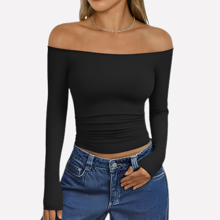 Vrouwen Off-The-Shoulder Lange Mouwen Top