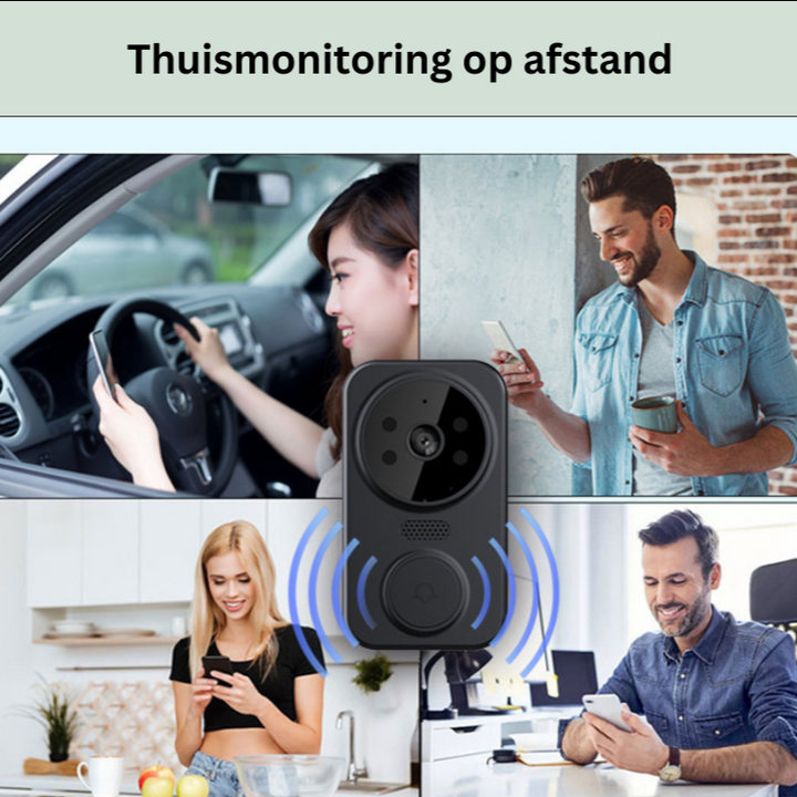 Slimme WiFi Deurbel met Camera & Alarm - Real-time Beveiliging en Videocommunicatie - Zwart