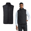 Verwarmde bodywarmer van wind- en waterdicht nylon met nekwarmte