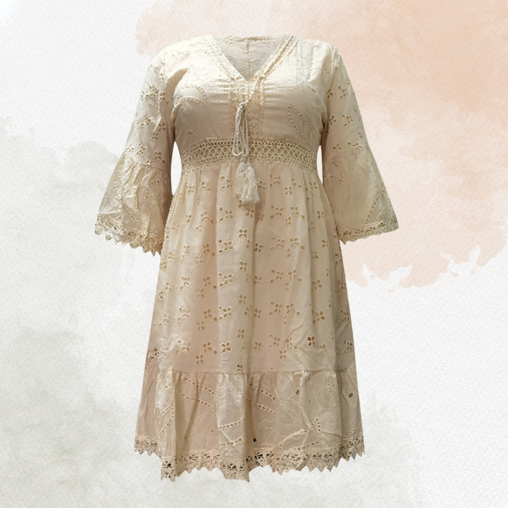 Witte Boho Zomerjurk