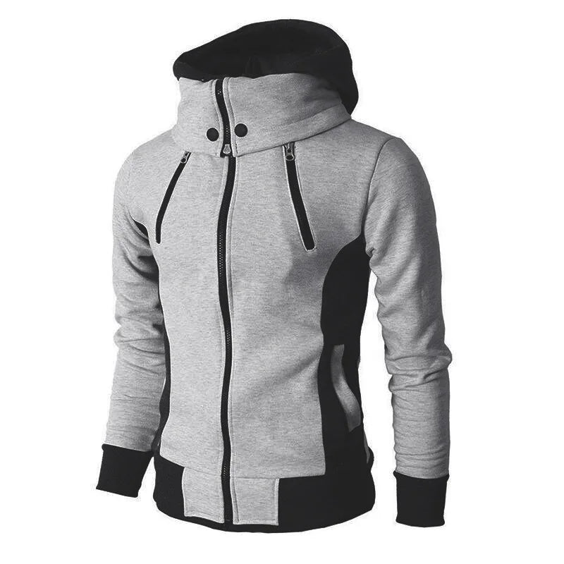 Slim-fit Fleece sportjack met Rits en Capuchon Heren