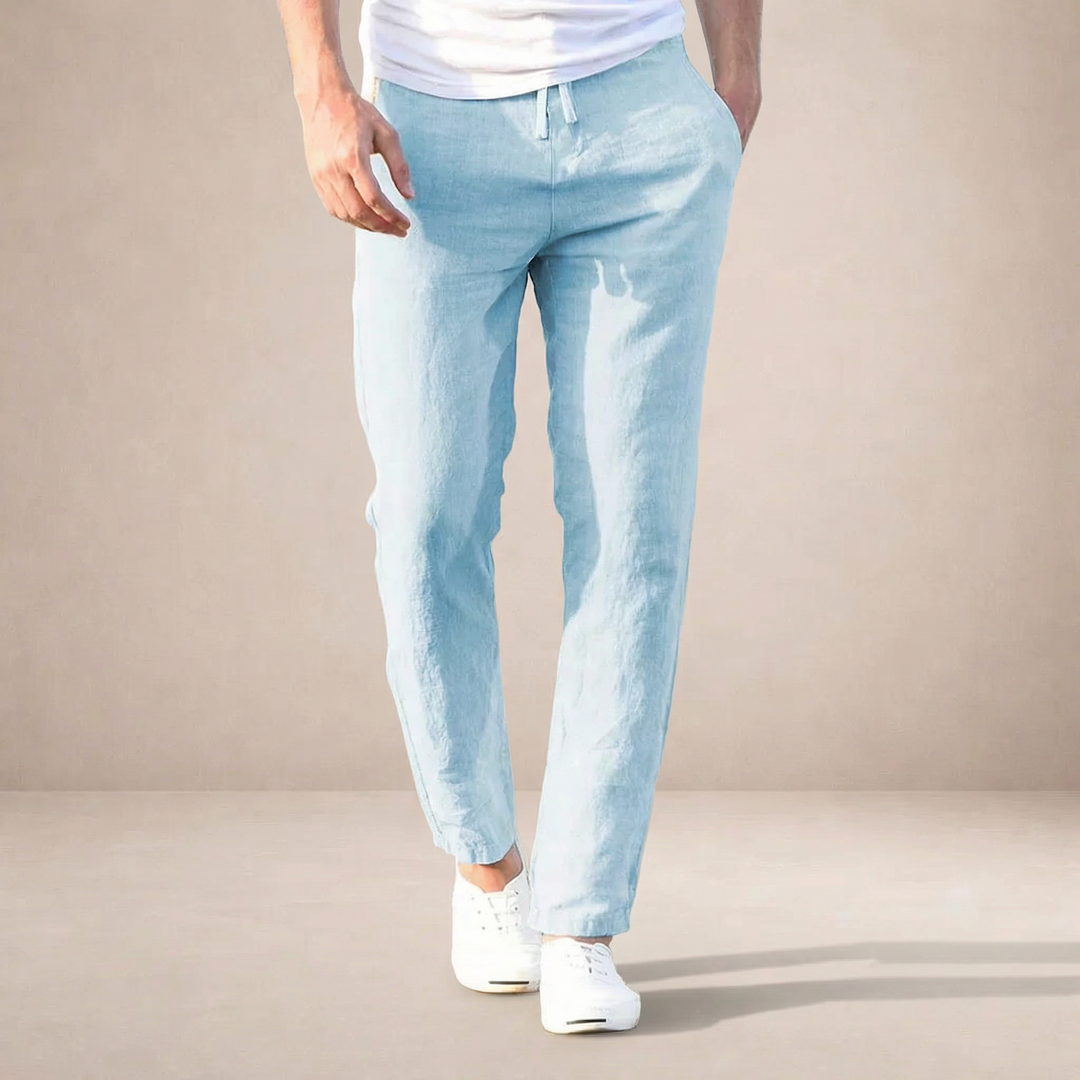 Linnen zomerbroek Heren Regular Fit Ademend materiaal Elastische taille — afbeelding 6