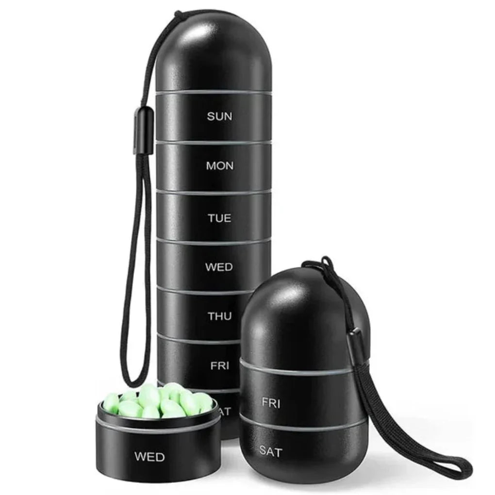 Aluminium 7-daagse draagbare pillendoos